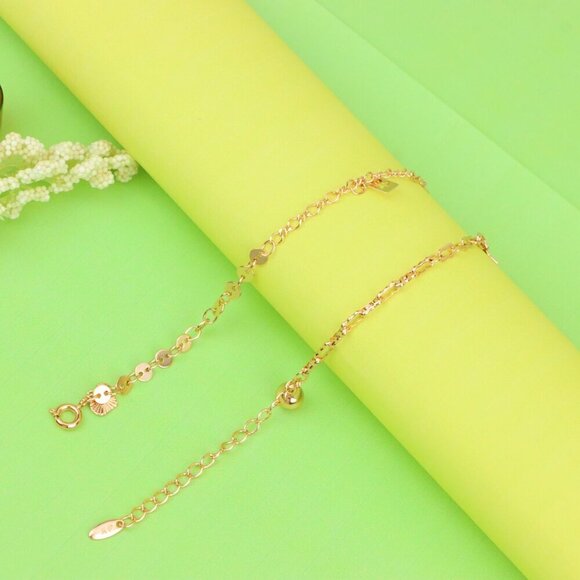 "Rose Gold Anklet with Star Charms & Shiny Links, XPAL1170 - Picture 6 of 12